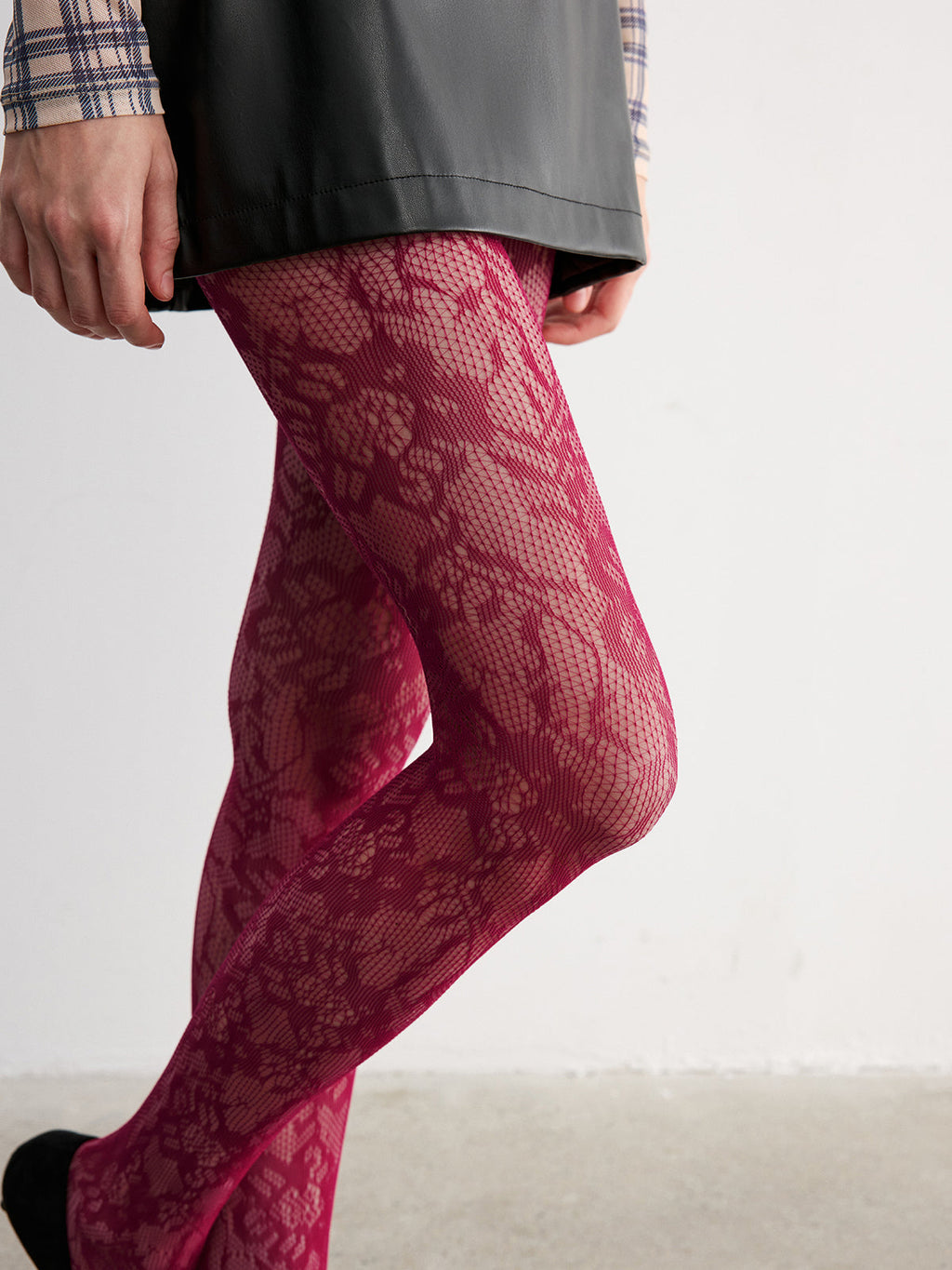 Florale Spitzenstrumpfhose