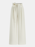 3D-Hose mit Blumenmuster und weitem Bein