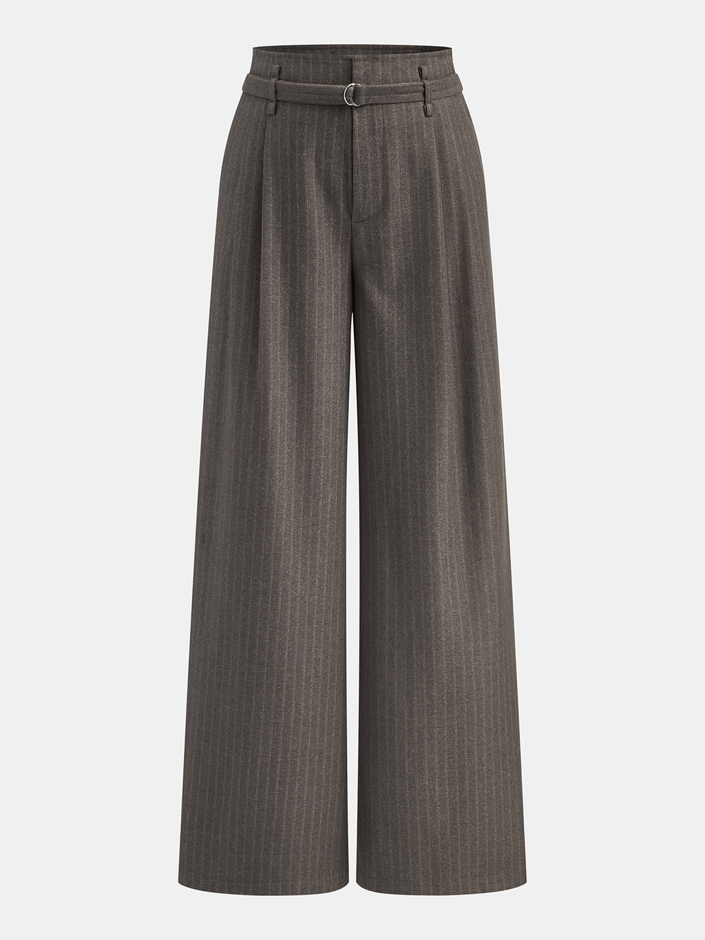 Gestreifte weite Hose mit Gürtel
