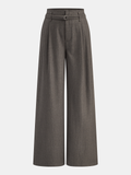 Gestreifte weite Hose mit Gürtel