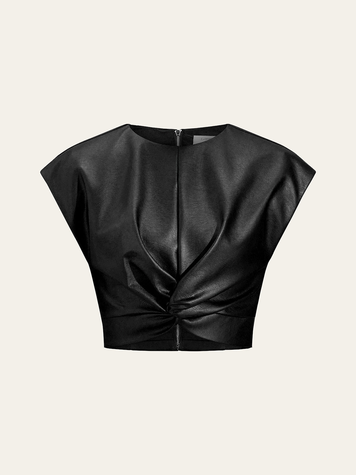 Faux Leather Knotted Top