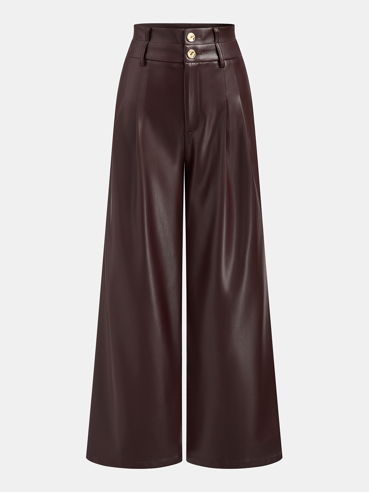 Kunstlederhose mit doppeltem Bund