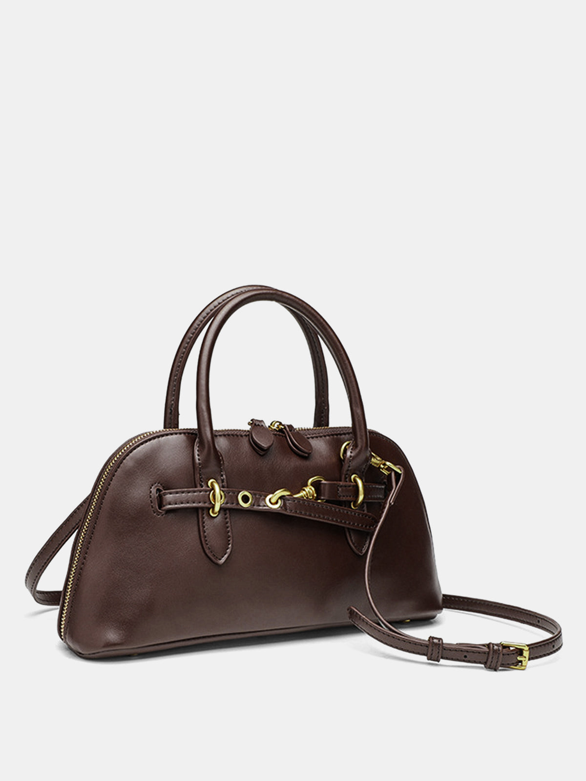 Umhängetasche im Vintage-Look mit Muscheln und Metallakzenten