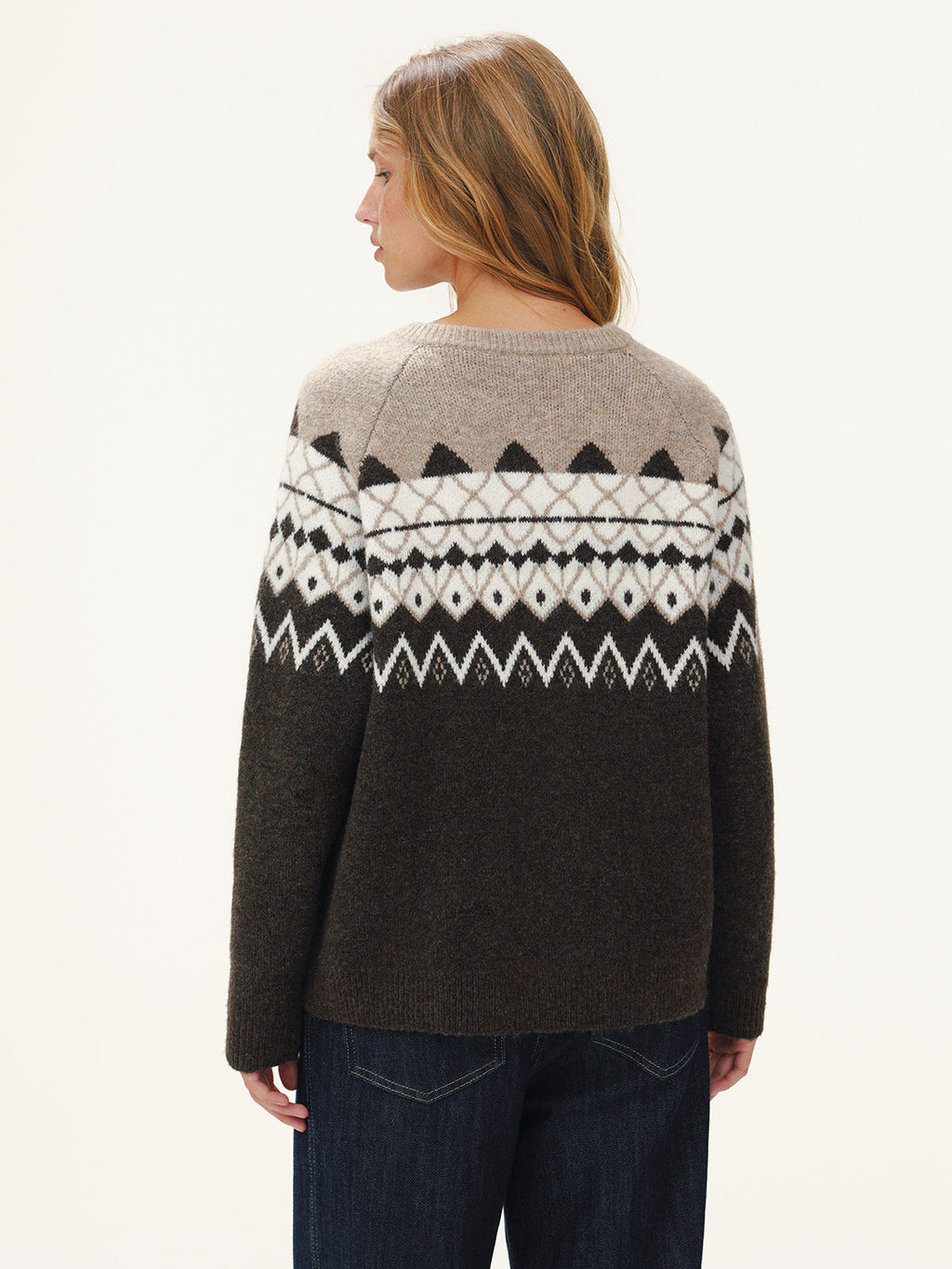 Cardigan Fair Isle en Laine Mélangée