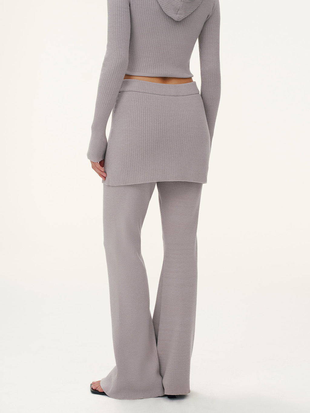 2-in-1 Gerippte Layered Schlaghose
