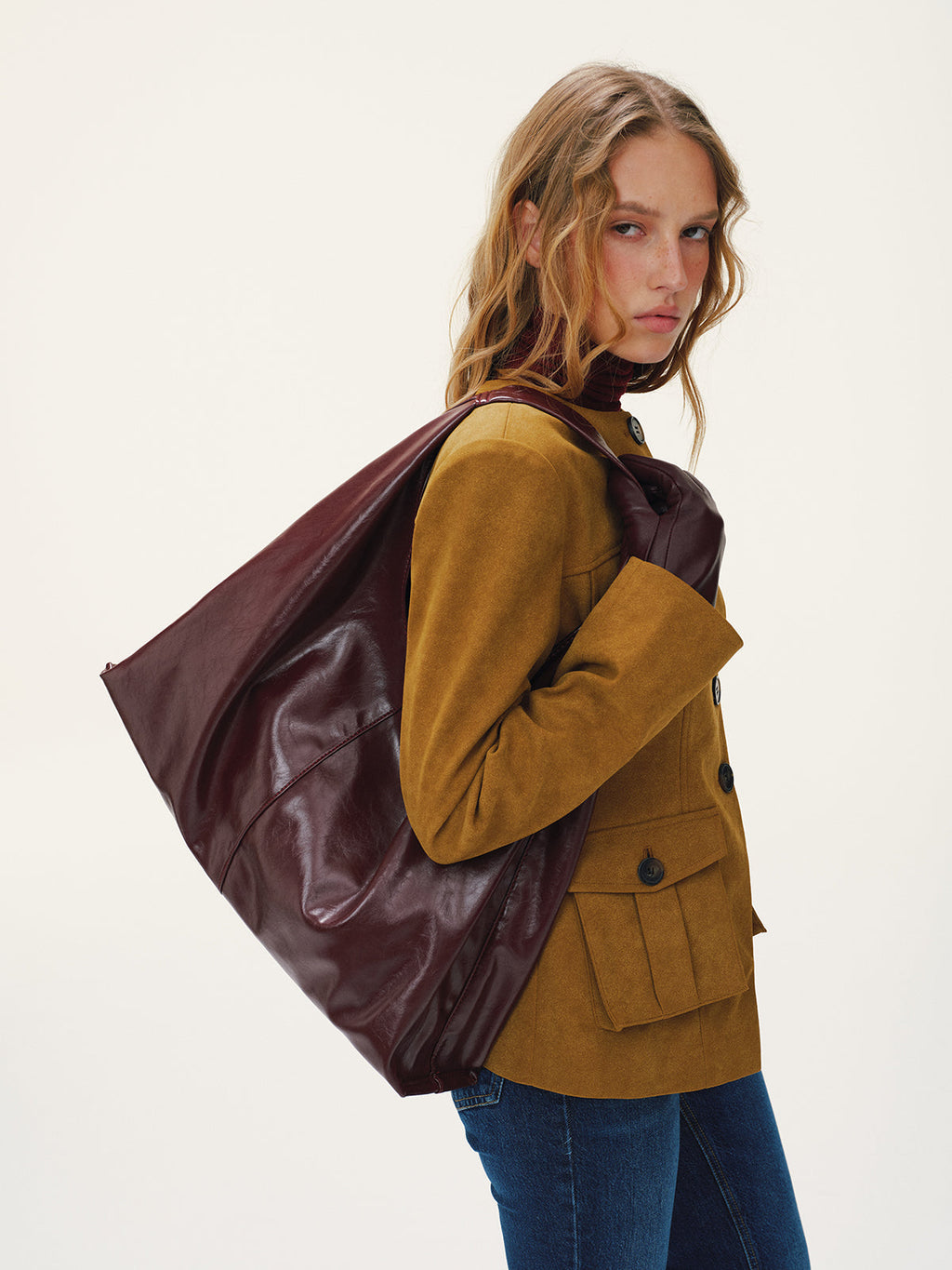 Grand sac fourre-tout en similicuir