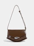 Schultertasche aus PU-Leder mit geschwungener Form