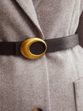 Ceinture en cuir à boucle croissant