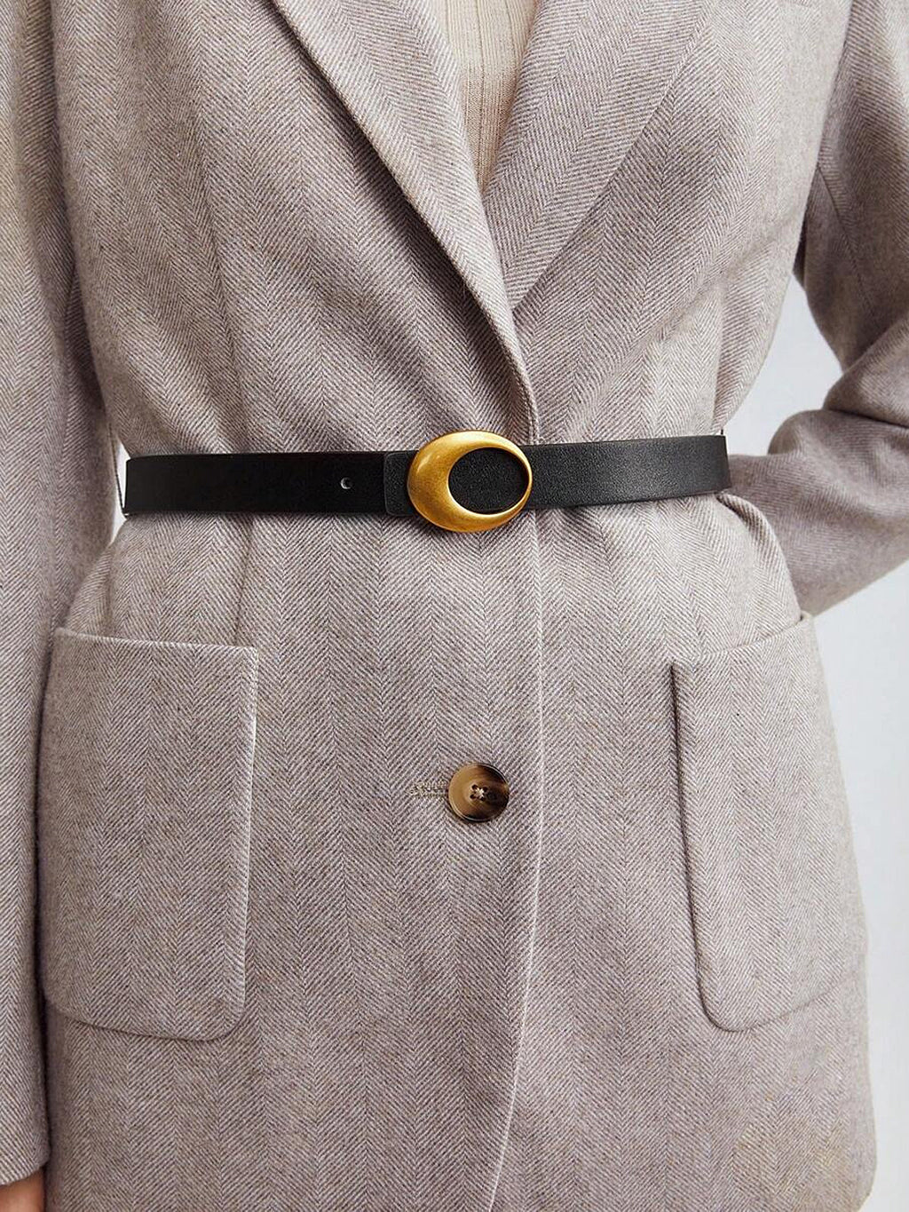 Ceinture en cuir à boucle croissant