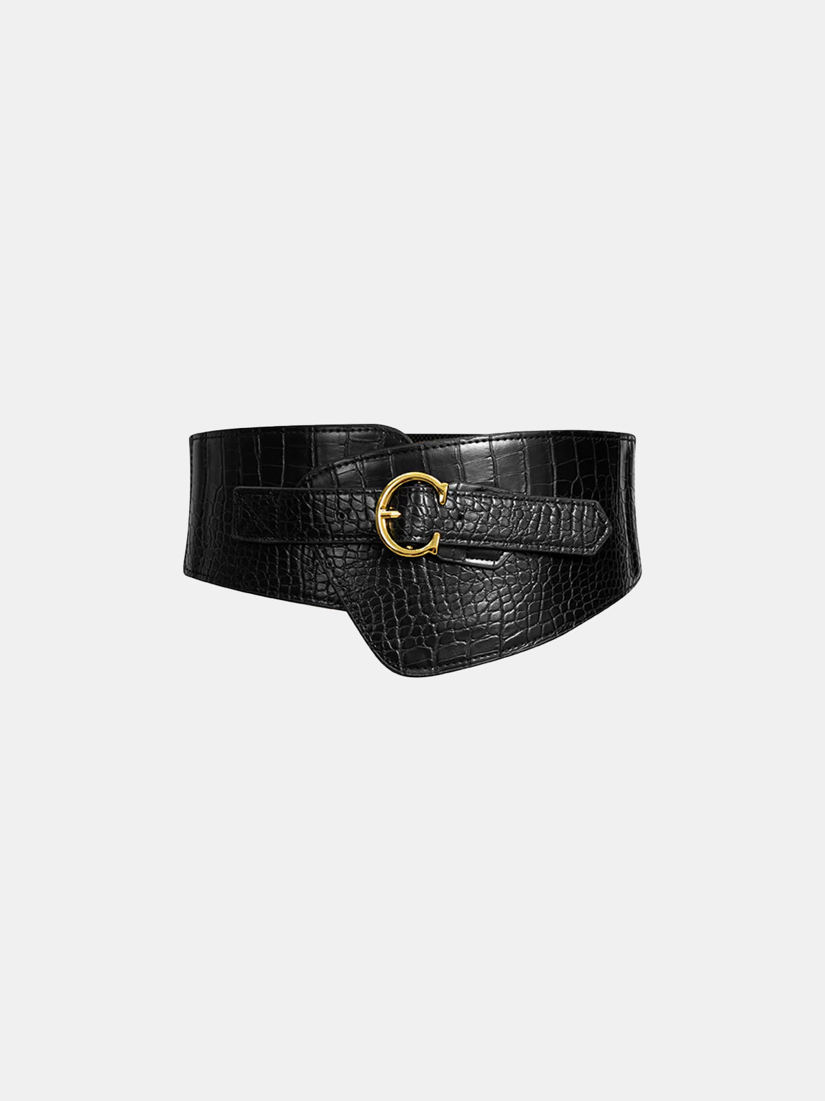 Crocodile Embossed Wide Belt
