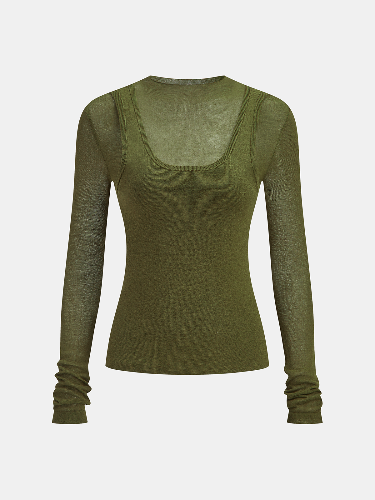 2-in-1 Langarm-Strickoberteil