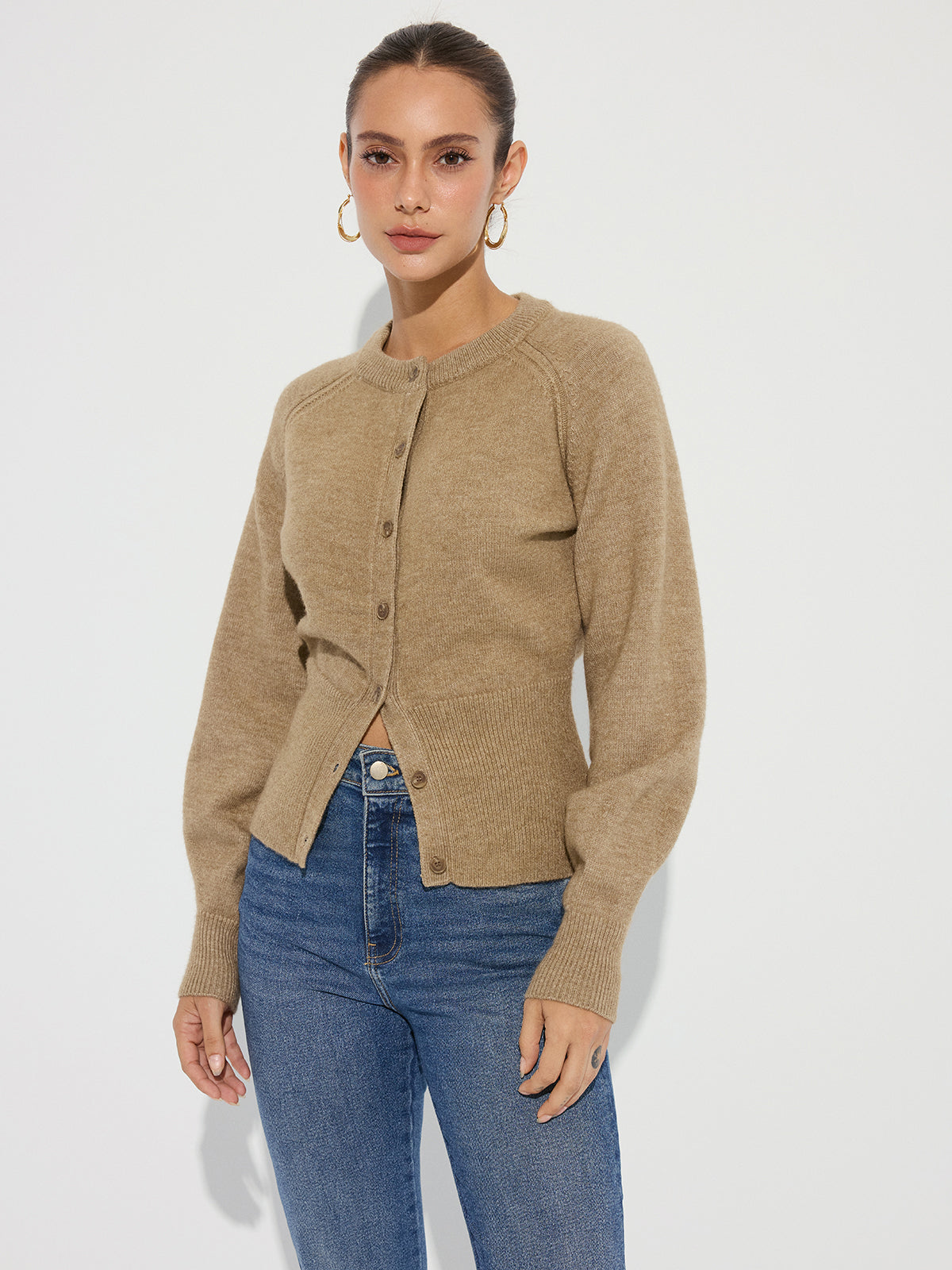 Cardigan en maille à taille cintrée