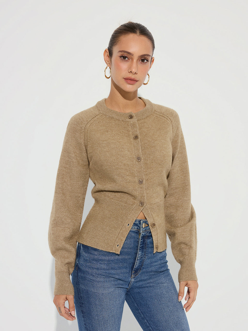 Cardigan en maille à taille cintrée