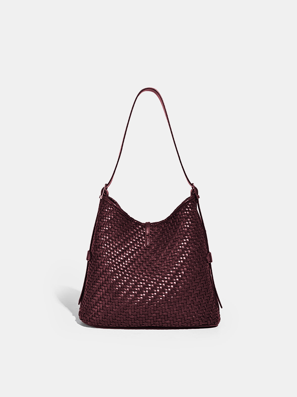 Sac seau en similicuir tressé