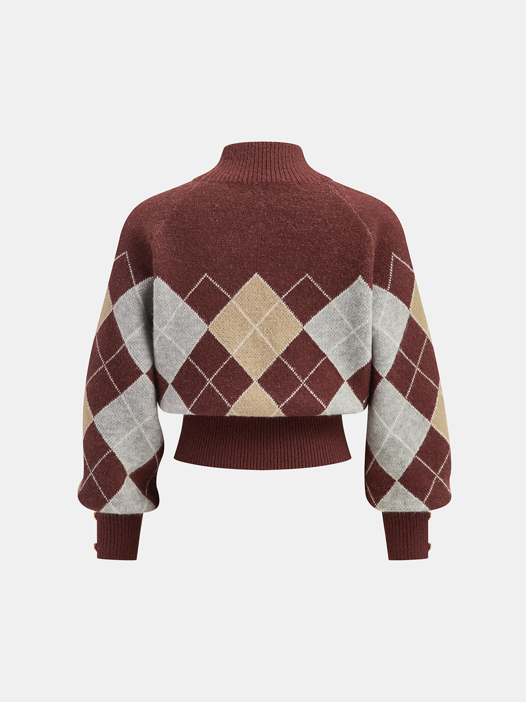 Pull argyle à col montant