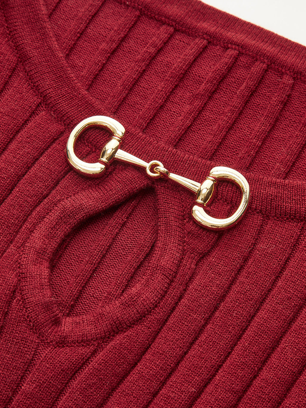 Midi-Strickkleid mit ausgestellten Ärmeln, Meerjungfrauen-Saum und Horsebit-Detail