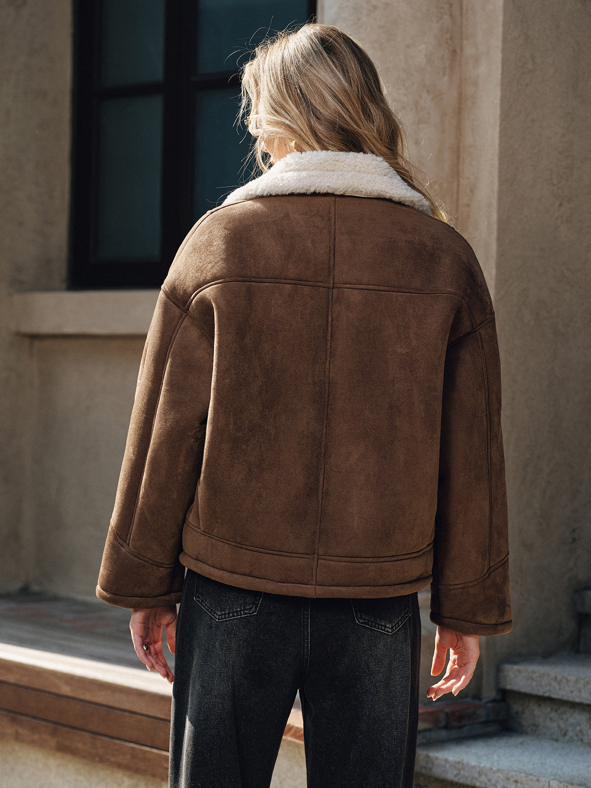 Manteau à revers doublé polaire