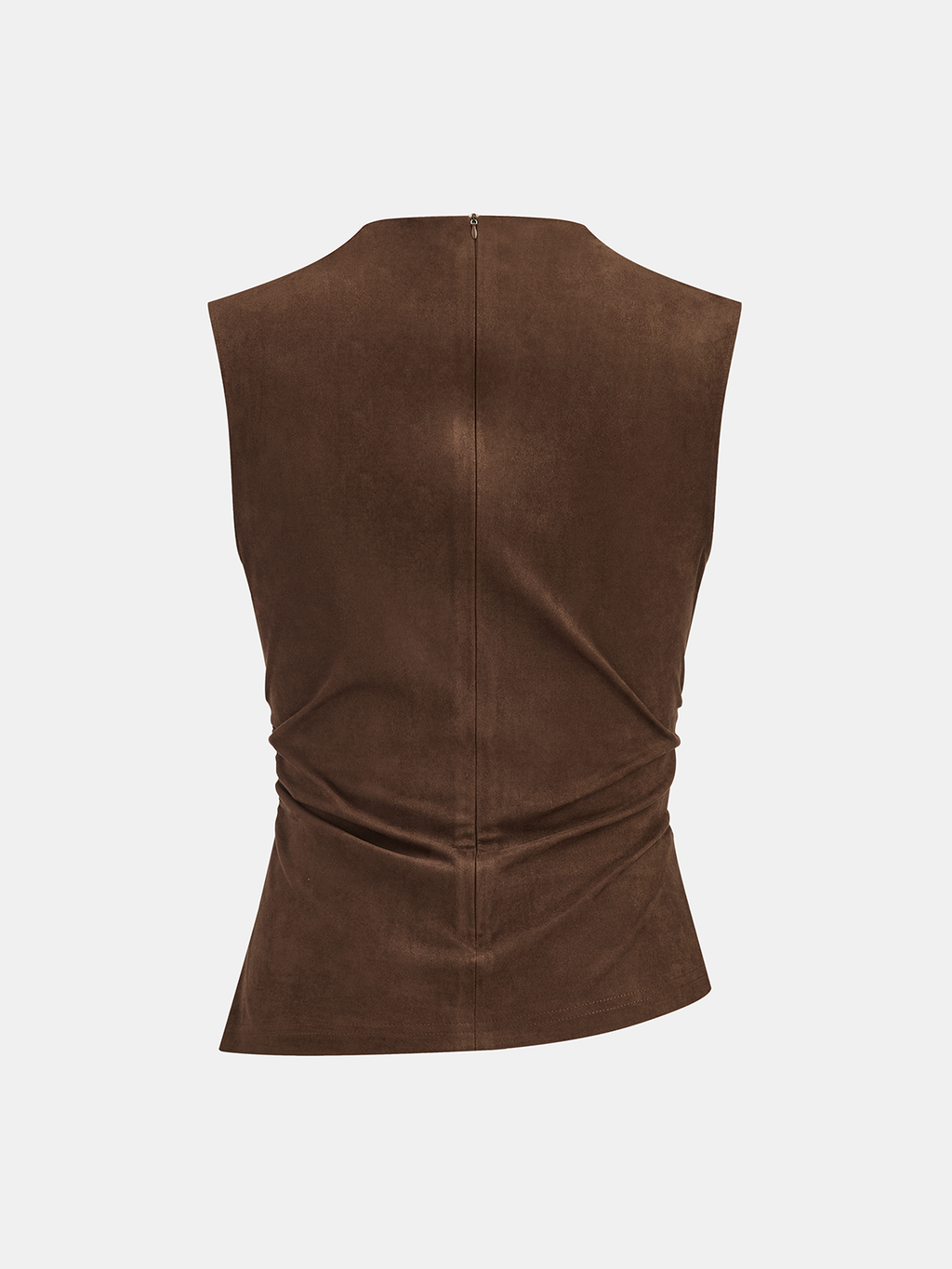 Gilet sans manches froncé effet daim
