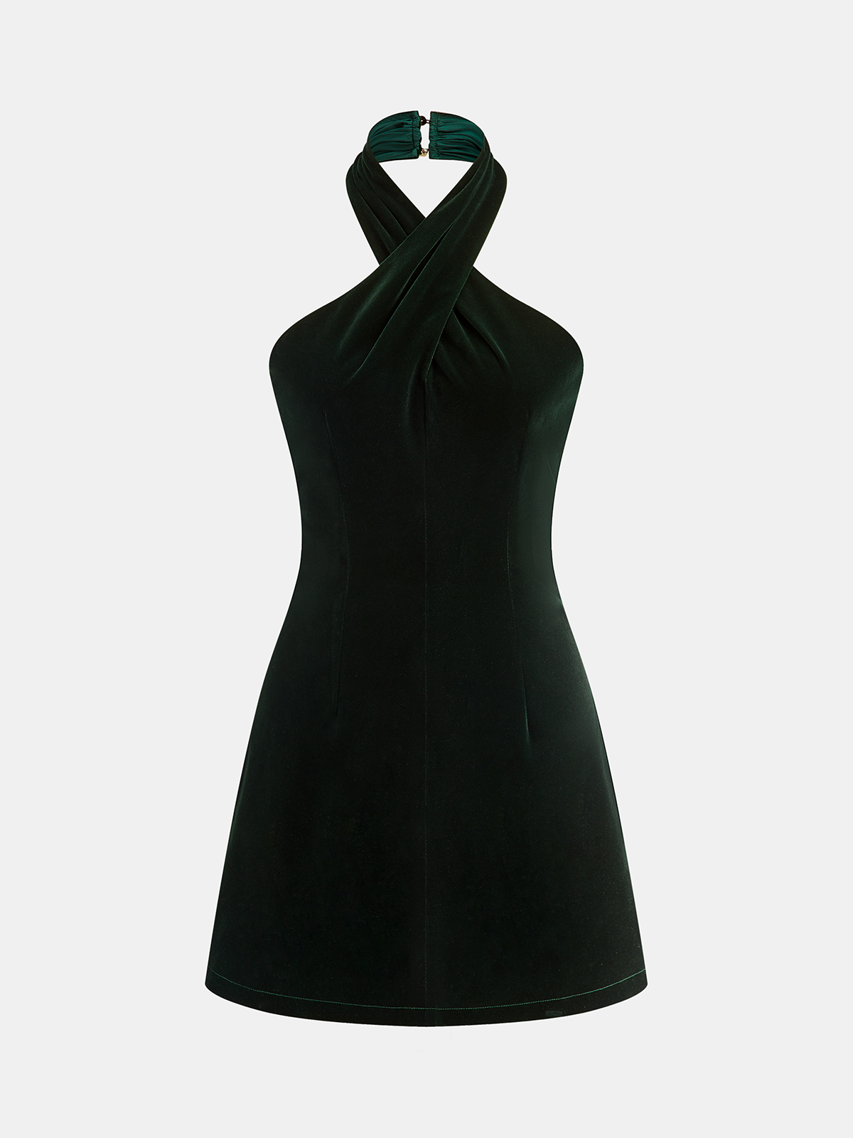 Mini-robe dos nu croisé en velours