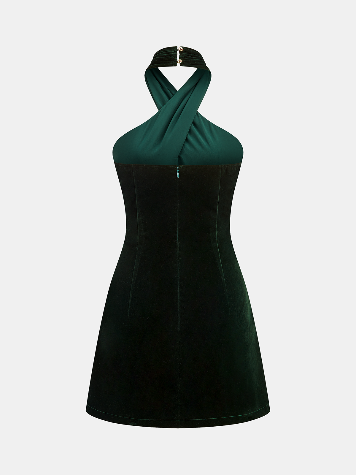 Mini-robe dos nu croisé en velours