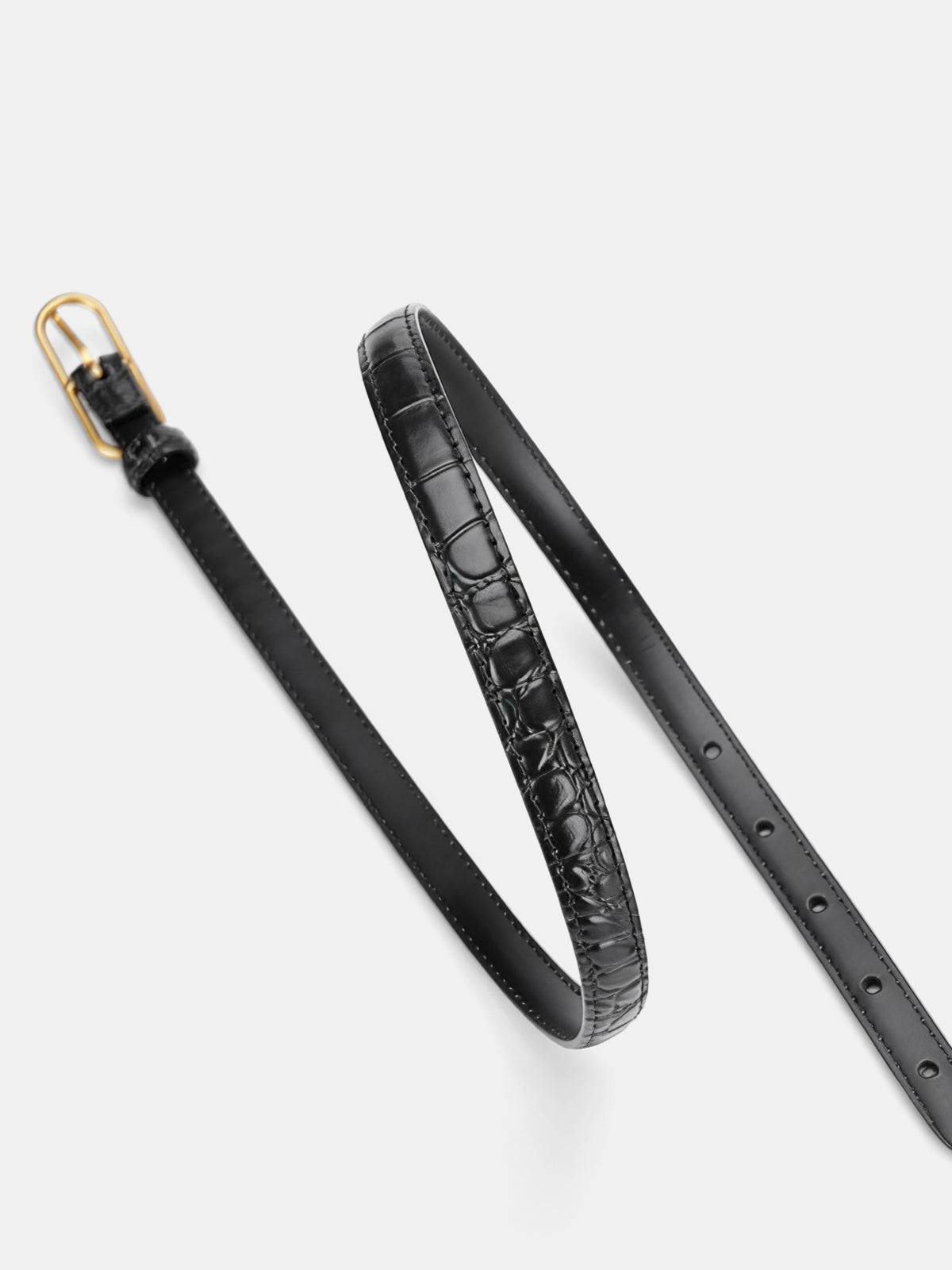 Ceinture en cuir embossé façon croco