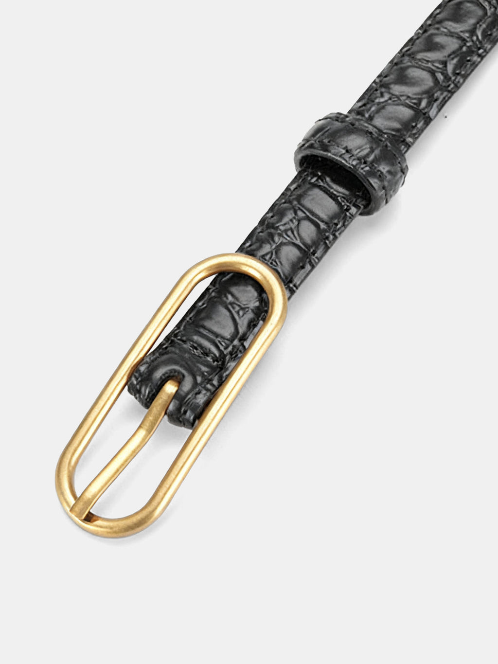 Ceinture en cuir embossé façon croco