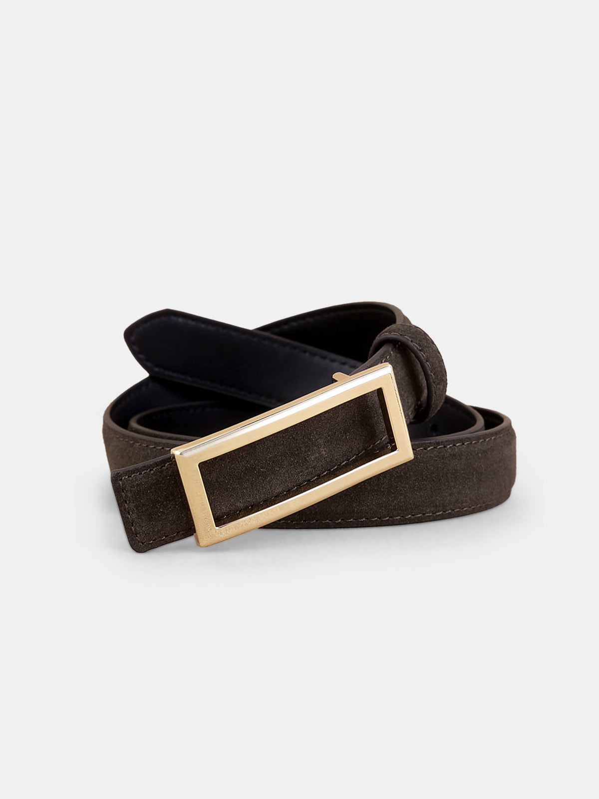 Ceinture en cuir à effet daim et boucle rectangulaire