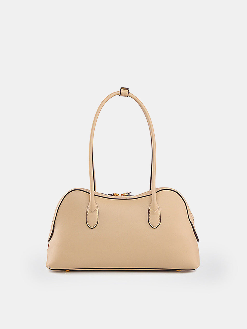 Schultertasche aus Webstoff mit goldenem Schlossdetail