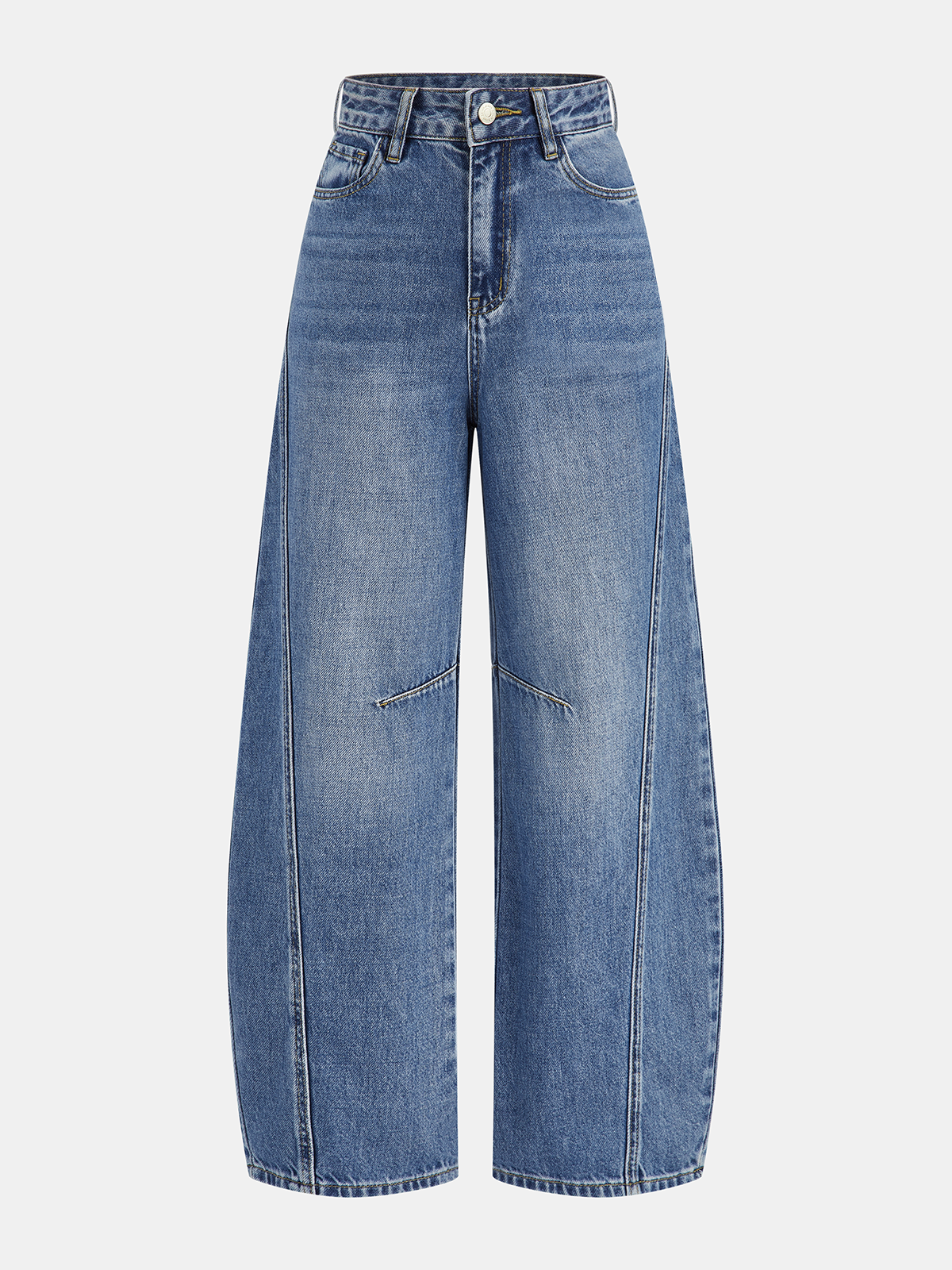 Denim-Jeans mit gekrümmtem Bein