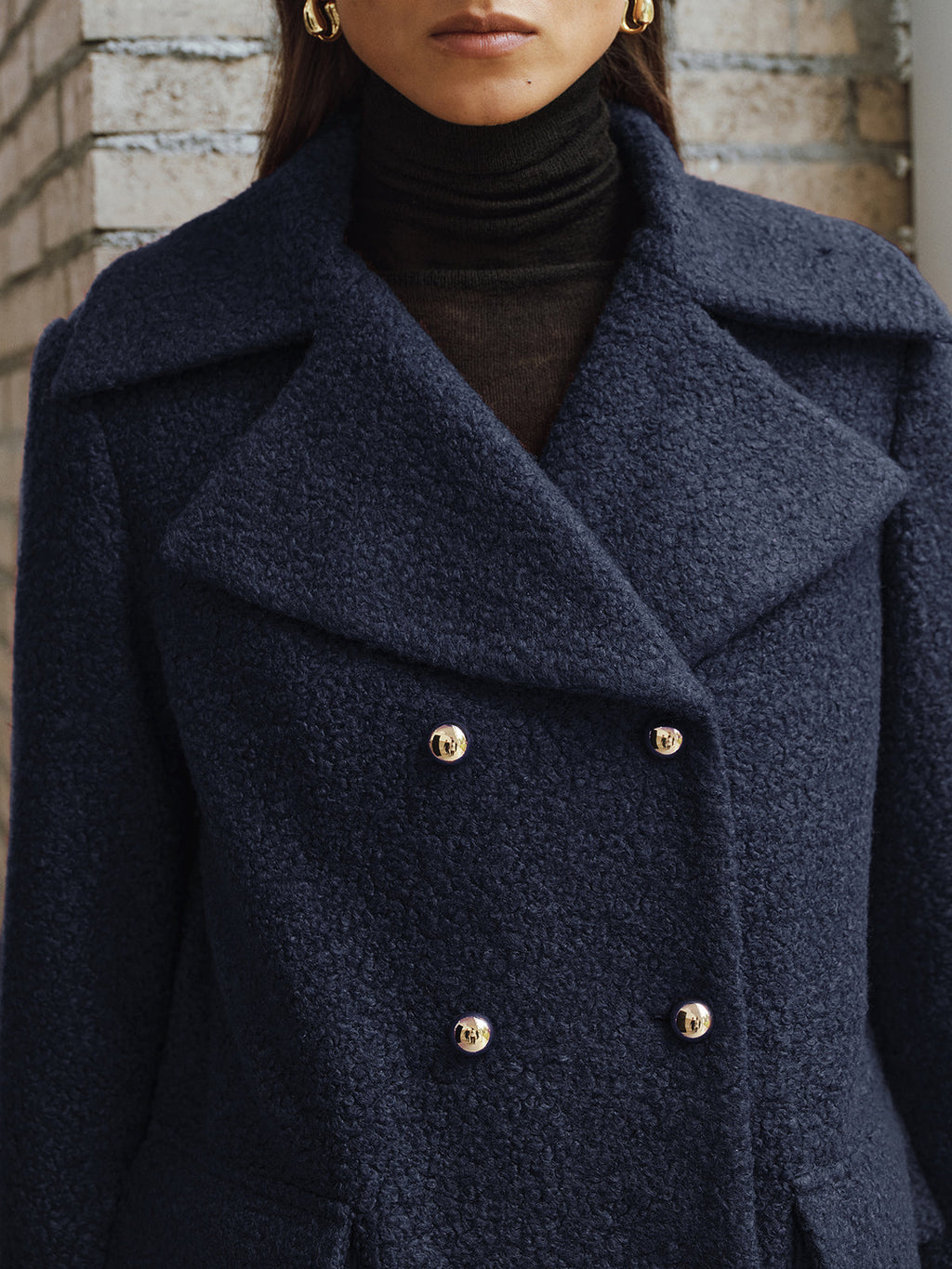 Blazer en tweed croisé à revers