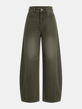 Denim Curved-Leg Jeans