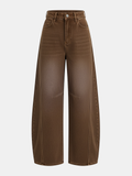 Denim Curved-Leg Jeans