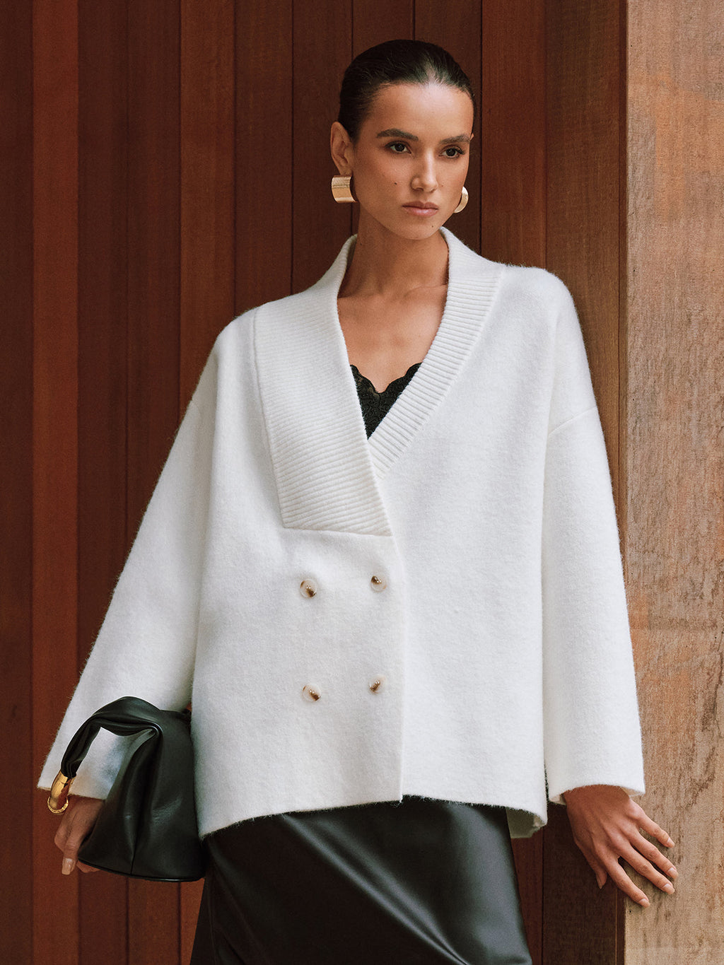 Gilet cardigan oversize croisé