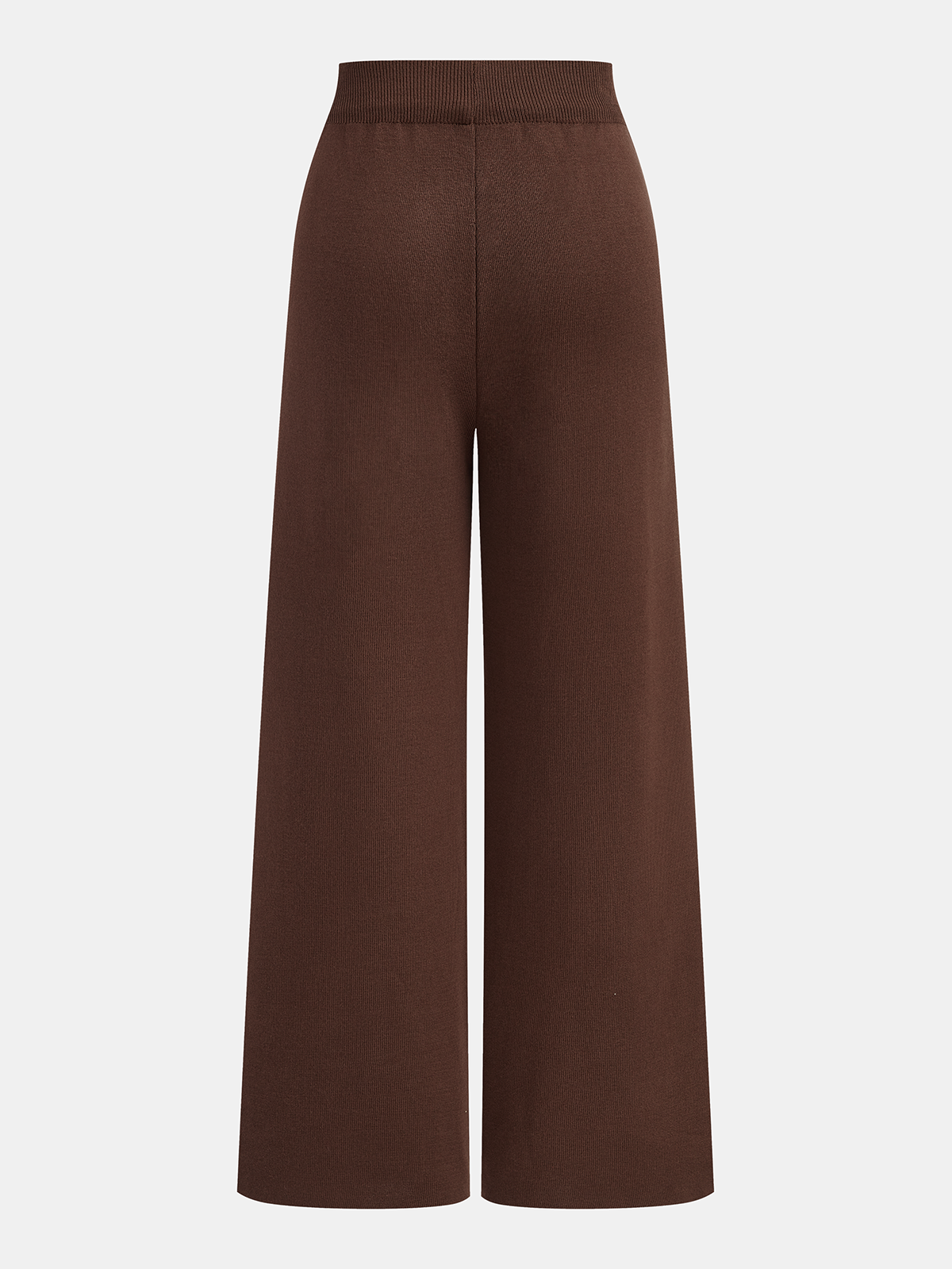 Ensemble trois pièces : pull à col roulé, gilet et pantalon en maille