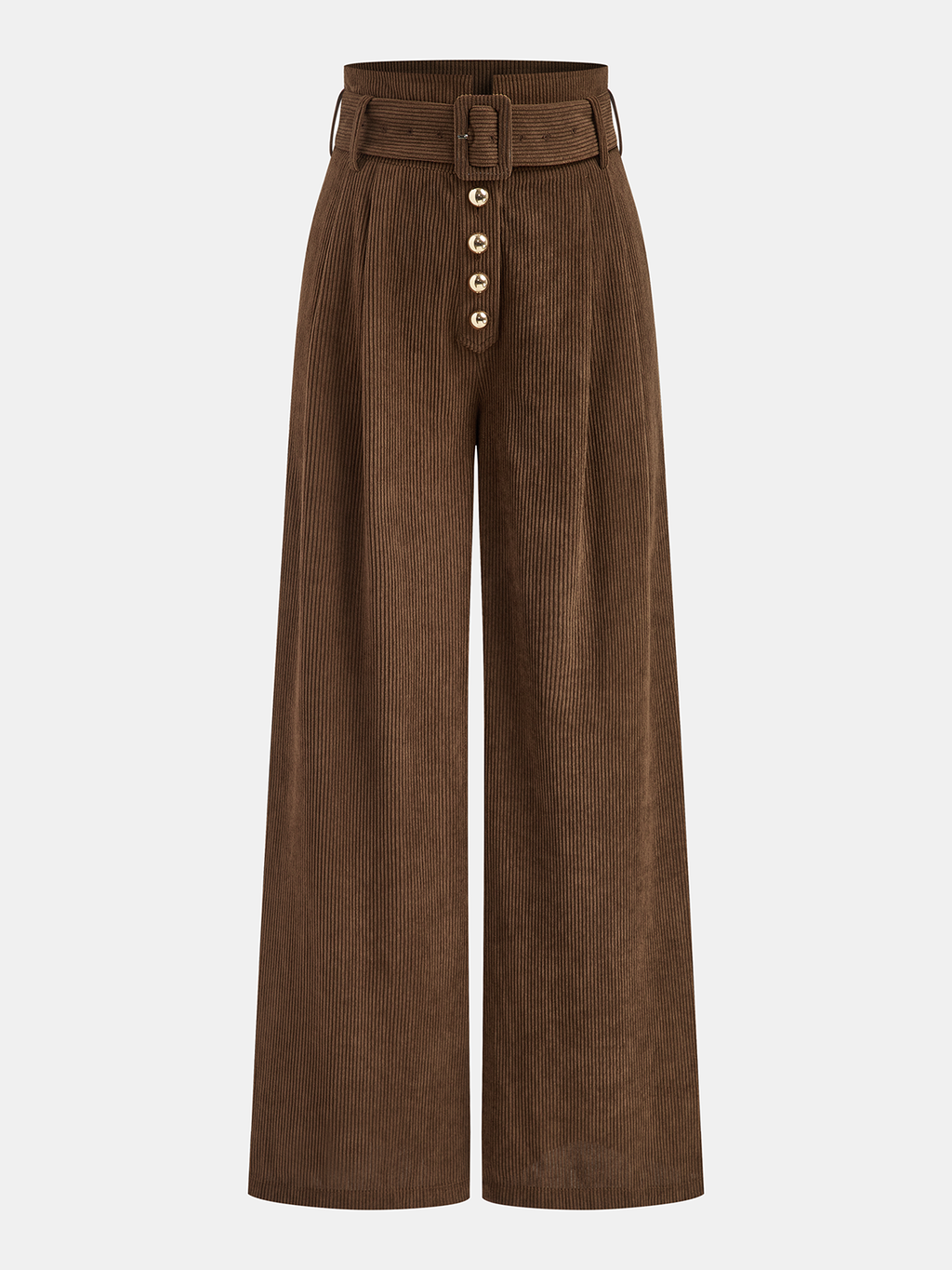 Pantalon large en velours côtelé avec ceinture