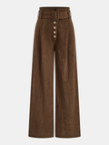Pantalon large en velours côtelé avec ceinture