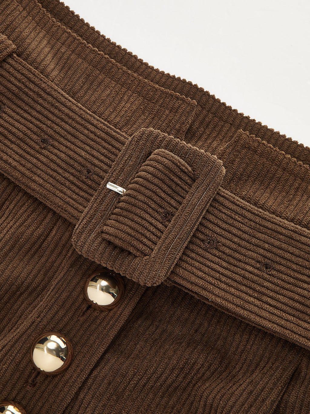 Pantalon large en velours côtelé avec ceinture