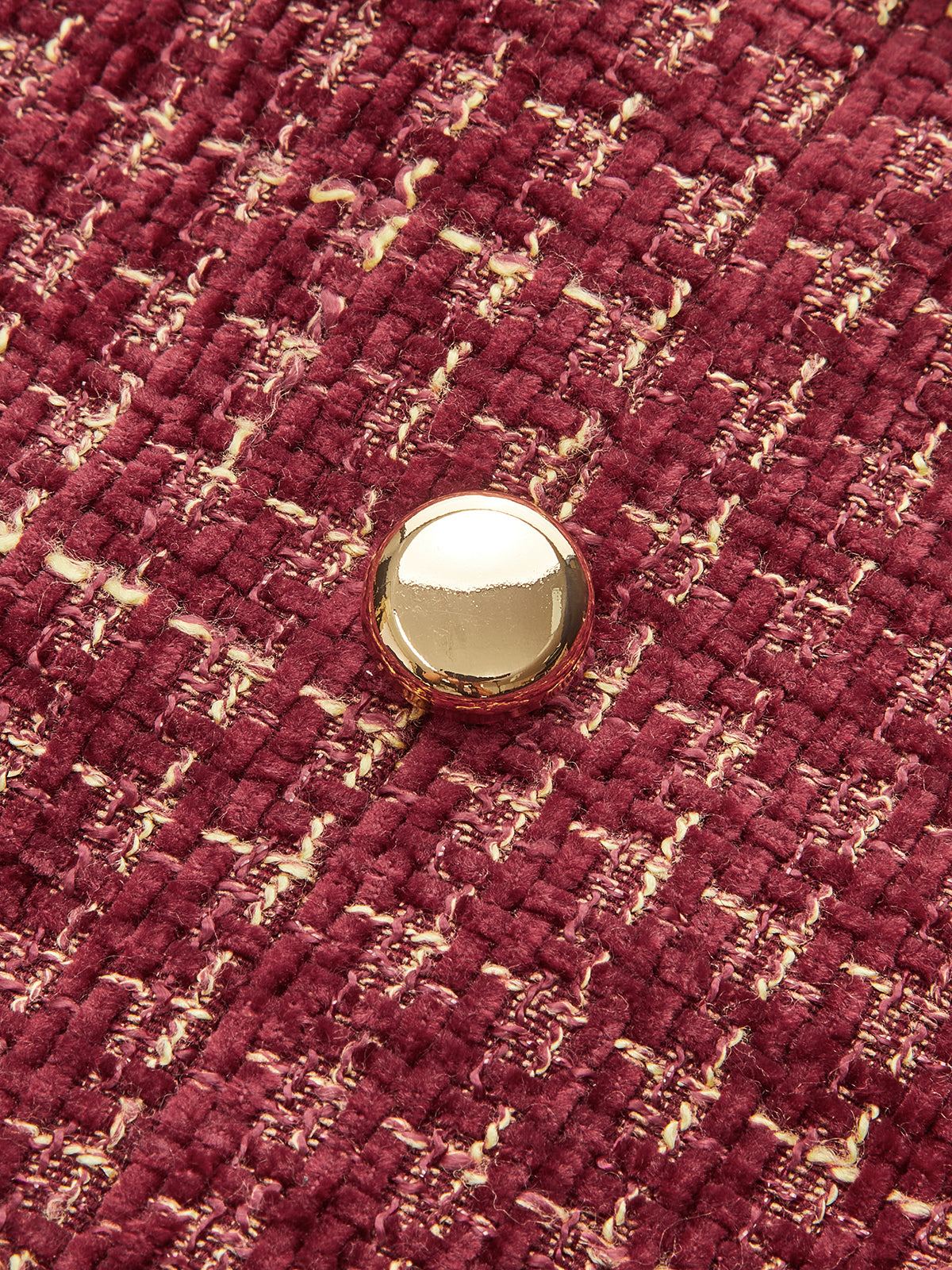 Tweed-Minikleid ohne Ärmel mit Metallknöpfen