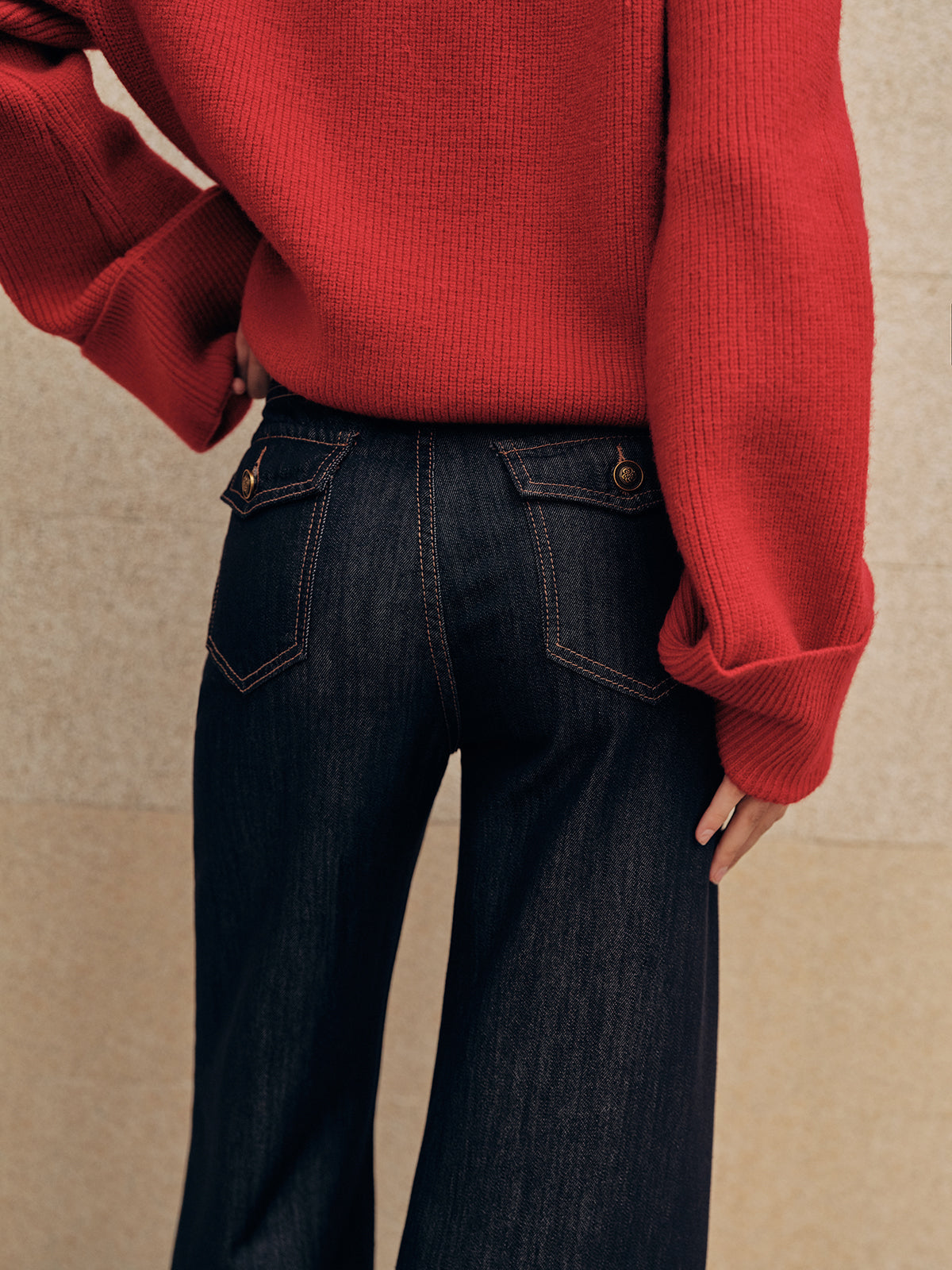 Mid-Waist Wide-Leg Jeans