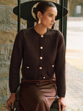Strickjacke aus Wollmischung mit Metallknöpfen