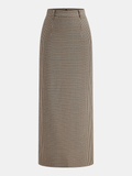 Jupe crayon midi pied-de-poule