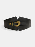 Metal Buckle Wide Elastic Waist Belt