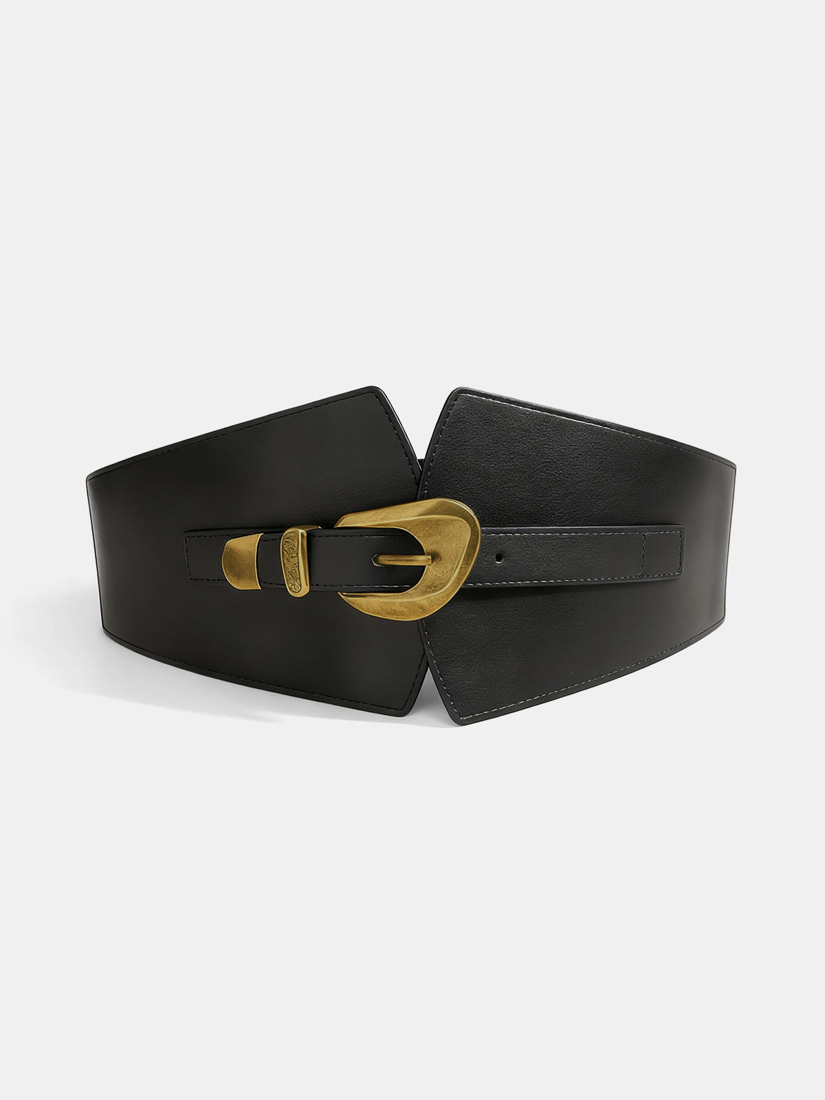 Metal Buckle Wide Elastic Waist Belt