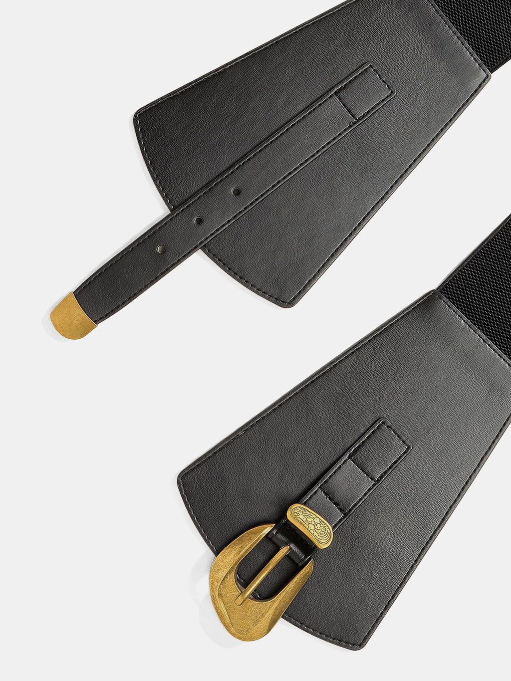 Metal Buckle Wide Elastic Waist Belt