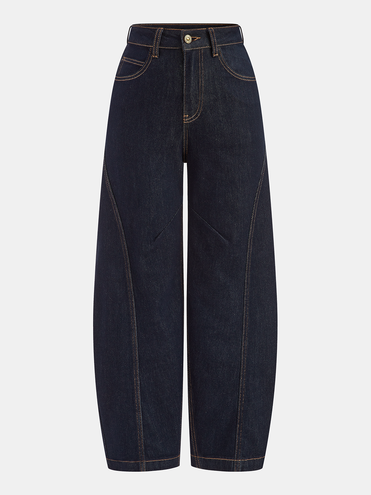Denim-Jeans mit gekrümmtem Bein