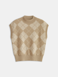 Gilet sans manches en maille losange