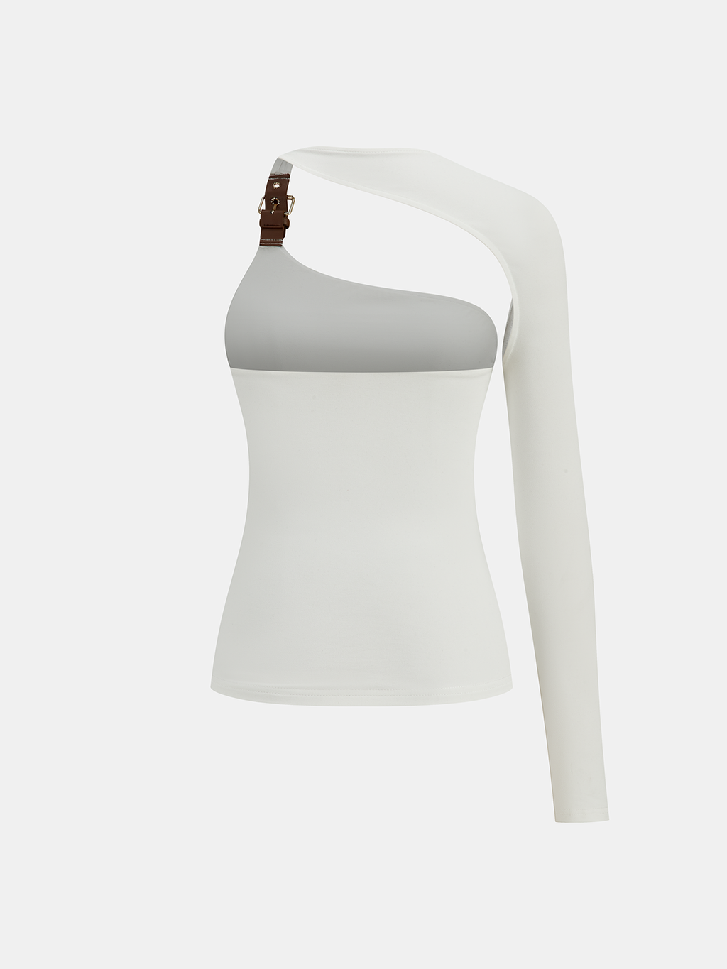 Asymmetrisches One-Shoulder-Rückenfreies Top mit Schnallendetail