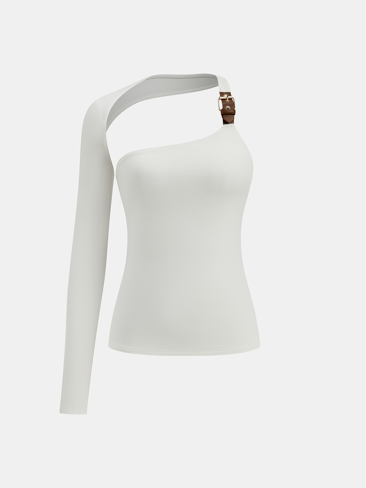Asymmetrisches One-Shoulder-Rückenfreies Top mit Schnallendetail