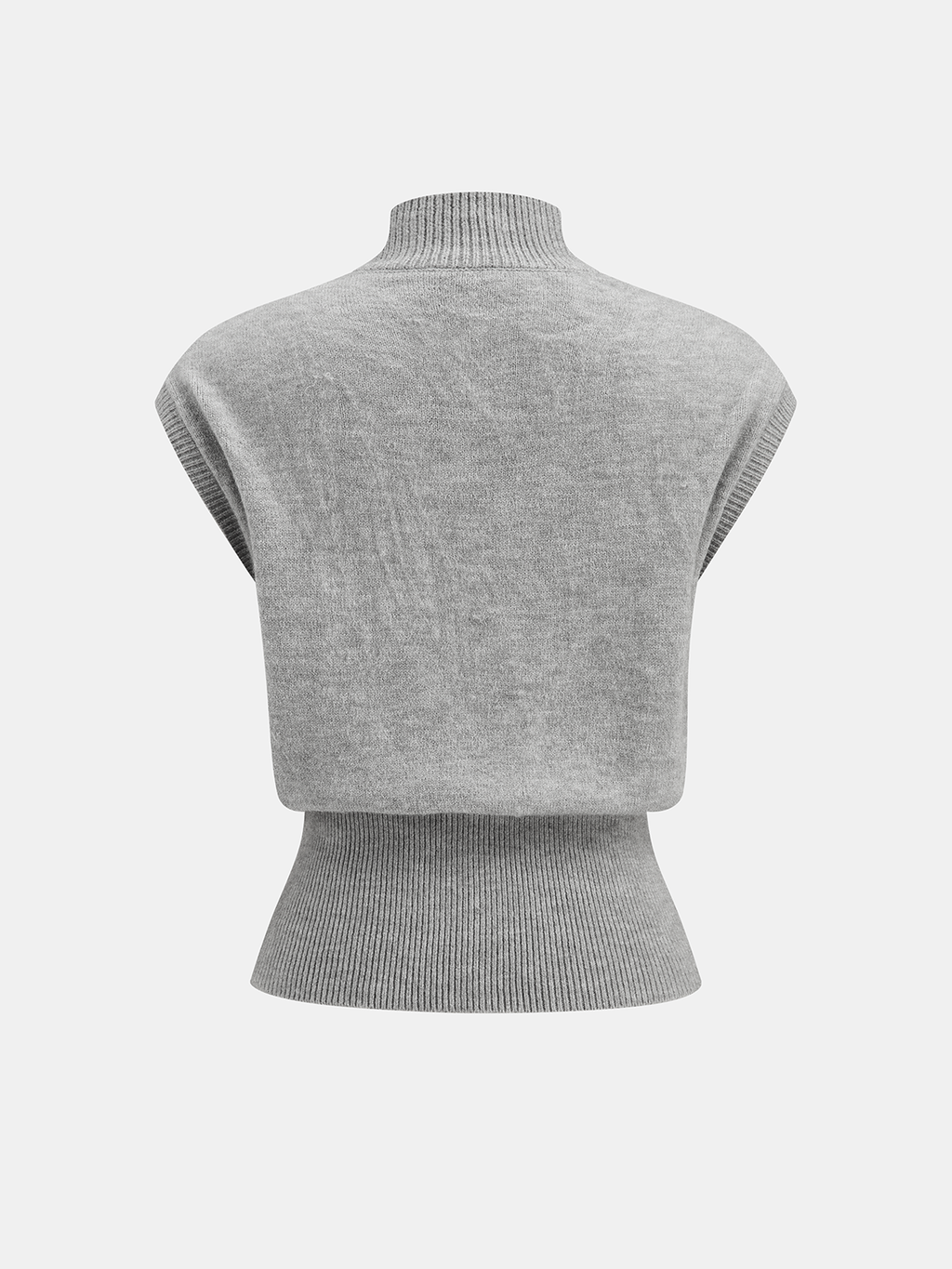 Gilet en maille sans manches à col montant zippé