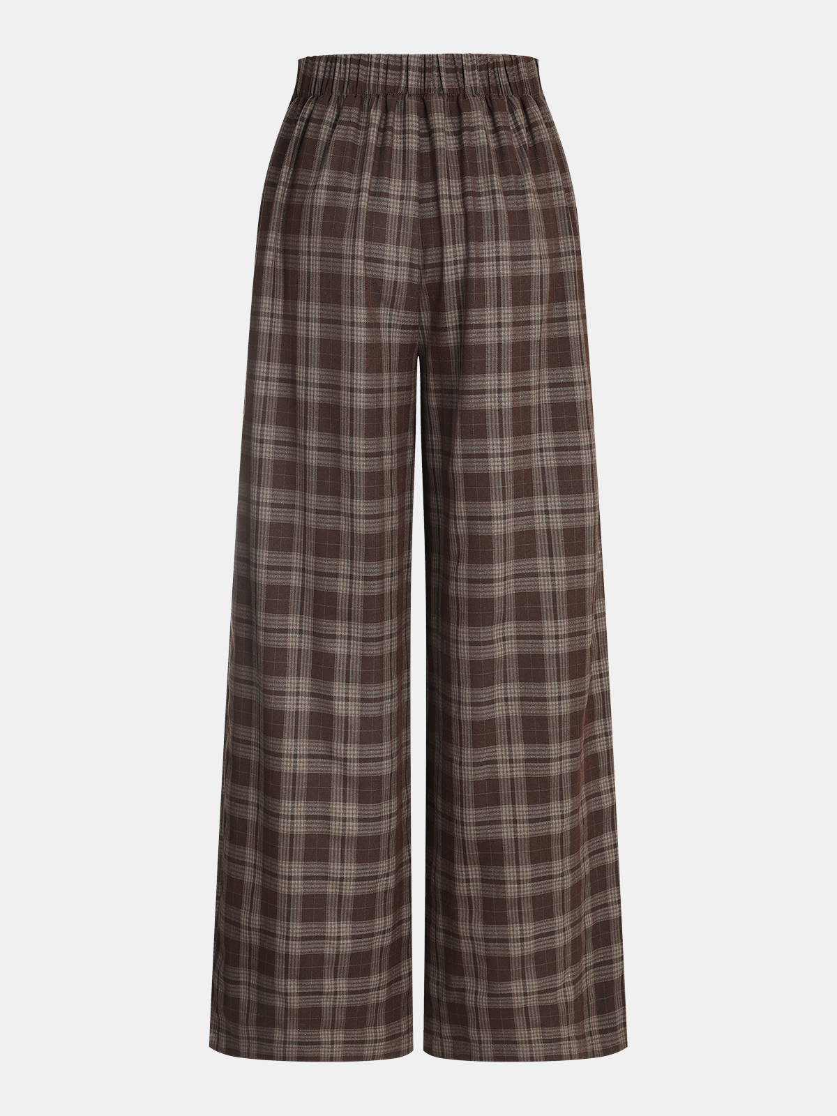 Karierthose mit weitem Bein und Gummizug hinten